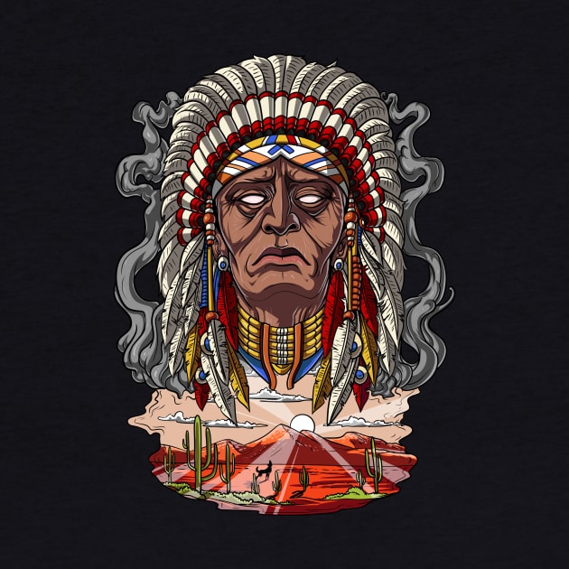 Native American Chief by underheaven